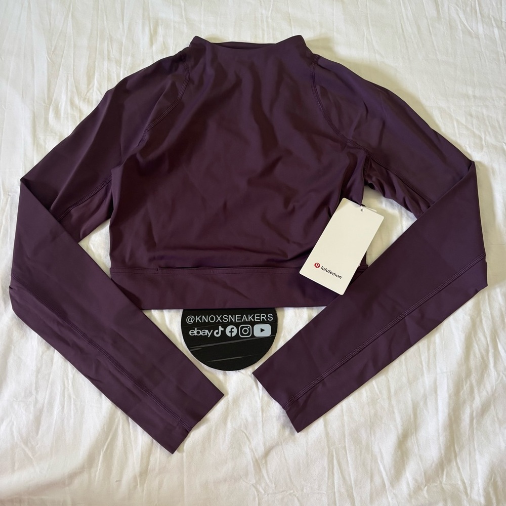 Lululemon Nulux High-Neck Cropped Track LS GPTH Grape Thistle Women’s Size 10